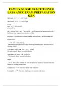 FAMILY NURSE PRACTITIONER LABS ANCC EXAM PREPARATION Q&A