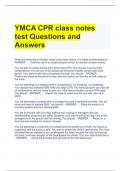 YMCA CPR class notes test Questions and Answers