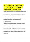 ACTUAL EMT Module 1 Exam 100% CORRECT ANSWERS 2023/2024 