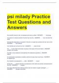 psi milady Practice Test Questions and Answers