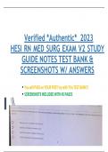 Verified *Authentic*  2023 HESI RN MED SURG EXAM V2 STUDY GUIDE NOTES TEST BANK & SCREENSHOTS W/ ANSWERS