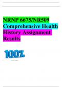 NRNP 6675/NR509 Comprehensive Health History Assignment Results