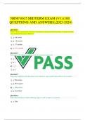 NRNP 6635 MIDTERM EXAM (V1) (100  QUESTIONS AND ANSWERS),2023-2024) 