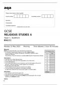 Aqa GCSE Religious Studies A 8062/11 May23 Question Paper