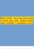 WGU D220 Nursing InformaticsEXAM 2023 100+ QUESTIONS AND CORRECT ANSWERS 2023.