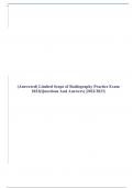 (Answered) Limited Scope of Radiography Practice Exam 2022(Questions And Answers) |2022/2023|