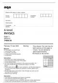 aqa A-level PHYSICS Paper 3 Section A (7408/3A) JUNE 2023 QUESTION PAPER 