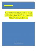 NAHQ CPHQ PRACTICE TEST 2023-2024 QUESTIONS WITH ANSWERS VERIFIED