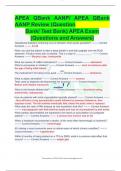 APEA QBank AANP/ APEA QBank AANP Review (Question 	Bank/ Test Bank) APEA Exam	 		(Questions and Answers)		