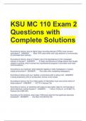 KSU MC 110 Exam 2 Questions with Complete Solutions