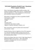 NUR 4610 Population Health Exam 1 Questions With Complete Solutions