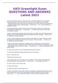 VATI Greenlight Exam QUESTIONS AND ANSWERS Latest 2023