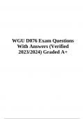 WGU D076 (Finance Skills for Managers) Exam Review Questions With Correct Answers | Updated 2023/2024 Graded A+ | WGU D076 Final Exam Practice Questions With Correct Answers 2023/2024 Graded A+ & WGU D076 Final Exam Review (Finance Skills for Managers) Qu