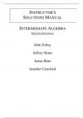Intermediate Algebra, 8e John Tobey, Jeffrey Slater, Jamie Blair (Solution Manual)
