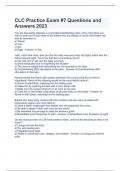 CLC Practice Exam #7 Questions and Answers 2023