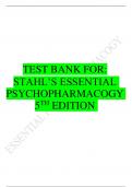 TEST BANK FOR: STAHL’S ESSENTIAL PSYCHOPHARMACOGY 5TH    EDITION  