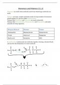 Monomers and Polymers summary