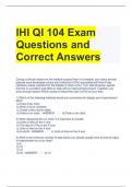 IHI QI 104 Exam Questions and Correct Answers 