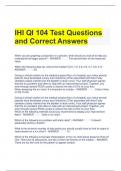 IHI QI 104 Test Questions and Correct Answers