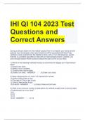 IHI QI 104 2023 Test Questions and Correct Answers