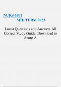  NURS 6501  MID TERM 2023  Latest Questions and Answers All Correct Study Guide, 