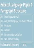 Edexcel English Language Paper 1 Paragraph Structure