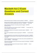 Macbeth Act 2 Exam Questions and Correct Answers