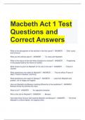 Macbeth Act 1 Test Questions and Correct Answers