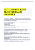 ACT 220 FINAL EXAM QUESTIONS AND ANSWERS 