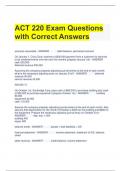 ACT 220 Exam Questions with Correct Answers 