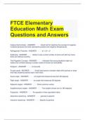 FTCE Elementary Education Math Exam Questions and Answers