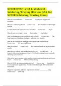 NCCER HVAC Level 1, Module 8 - Soldering/Brazing (Review Q&A For NCCER Soldering/Brazing Exam)