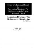 International Business The Challenges of Globalization 9th Edition By John Wild, Kenneth Wild (Instructor Manual)