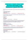 C720 WGU/ C720 PA WGU/ WGU  Operations and Supply Chain  Management Updated 2023-2024