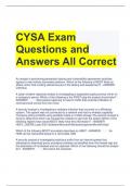 CYSA Exam Questions and Answers All Correct
