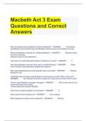 Macbeth Act 3 Exam Questions and Correct Answers