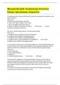 Mental Health Technician Practice Exam: Questions/Answers