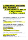 ATI Comprehensive Fundamentals Retake 2019 Graded A+ ATI Comprehensive Fundamentals Retake 2019 Graded A+(DOWNLOAD TO SCORE A)