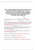 WGU C468 INFORMATION MANAGEMENT AND APPLICATION OF TECHNOLOGY LATEST EXAM 2022-2023/ QUESTIONS AND CORRECT ANSWERS 300 QUESTIONS AND VERIFIRD ANSWERS | NEW UPDATE