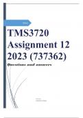 TMS3720 Assignment 12 2023 (737362)