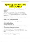 Psychology 4039 Test Three Lobotomy Q n A