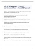 Social development - lifespan development fully solved 2023 passed