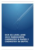 OCR AS LEVEL JUNE 2022 MARKSHEME CHEMISTRY B PAPER 2 CHEMISTRY IN DEPTH