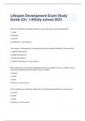 Lifespan Development Exam Study Guide (Ch. 1-8)fully solved 2023