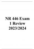 NR 446 Exam 1 Review 2023/2024