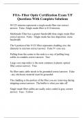 FOA- Fiber Optic Certification Exam T/F Questions With Complete Solutions