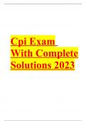 CPI EXAM 2022/2023 WITH COMPLETE SOLUTIONS