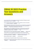 Bundle For OSHA 30 Exam Questions with Correct Answers