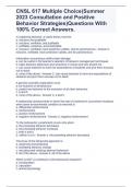 CNSL 617 Multiple Choice(Summer 2023 Consultation and Positive Behavior Strategies)Questions With 100% Correct Answers.