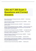 Bundle For CSU ACT 205 Exam Questions and Answers All Correct